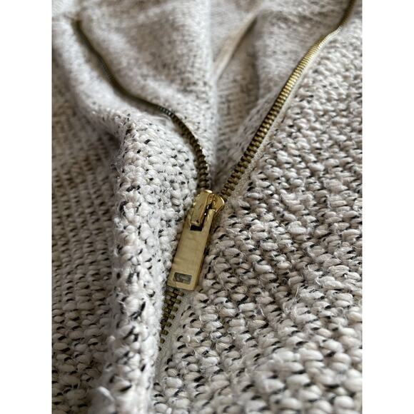 Ann Taylor Loft Sweater Women’s XS Beige Cream Hidden Full Zip Knit - Picture 3 of 5